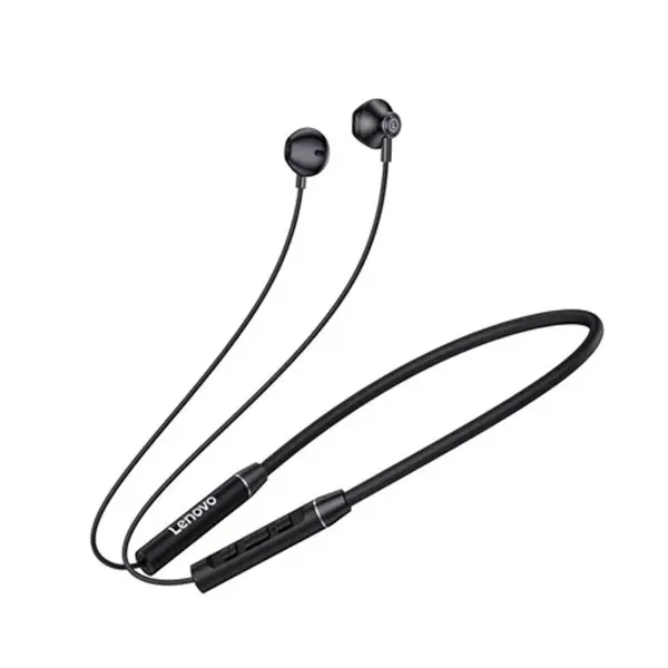 Lenovo QE08 Wireless Magnetic Neckband Earphones – Color: Black – View 3