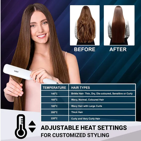 VGR V-511 4 CM Wide Plate Professional Hair Straightener with Ceramic coated plate – View 5
