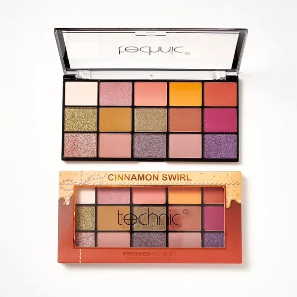 Technic Cinnamon Swirl 15 Color Pressed Pigment EyeShadow Palette – View 4