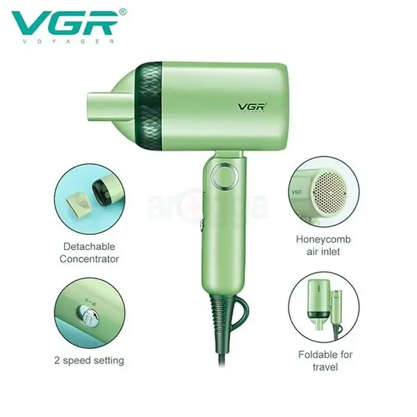 VGR V-421 Compact Foldable DryCare Hair Dryer for Women – View 3