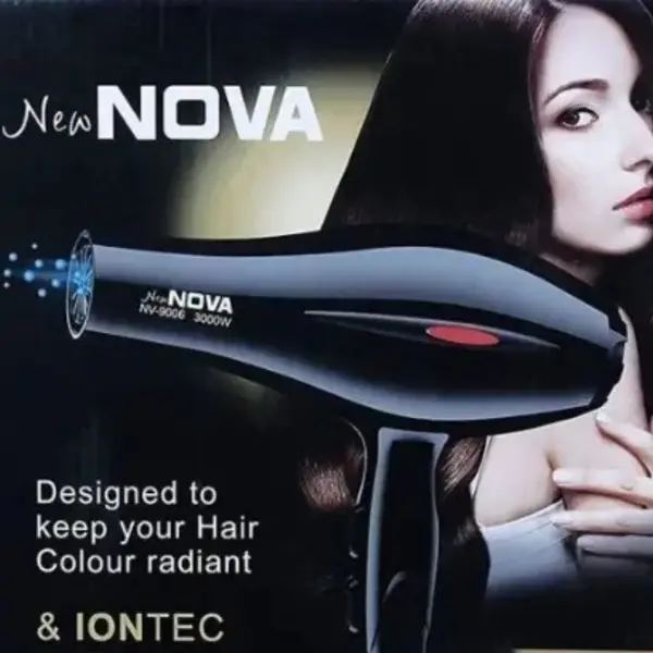 NOVA NV-9007 Hot And Cold Air 3000W With Professional Hair Dryer  – Color: Black – View 3