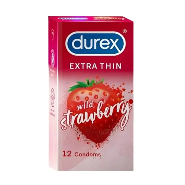 Durex Flavours Coloured and Flavoured Condom - 12s Pack (Strawberry, Banana, Orange, Apple) – View 1