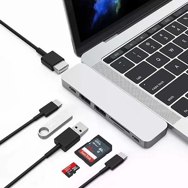 WiWU T8 USB 7-in-1 Type-C Hub Adapter – View 3