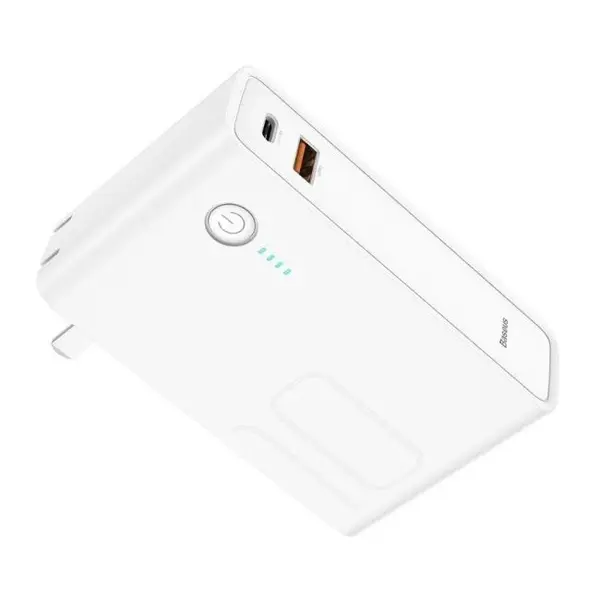 Baseus 10000mAh 2in1 Power Station 10w Travel Charger and Power bank – Color: White – View 2