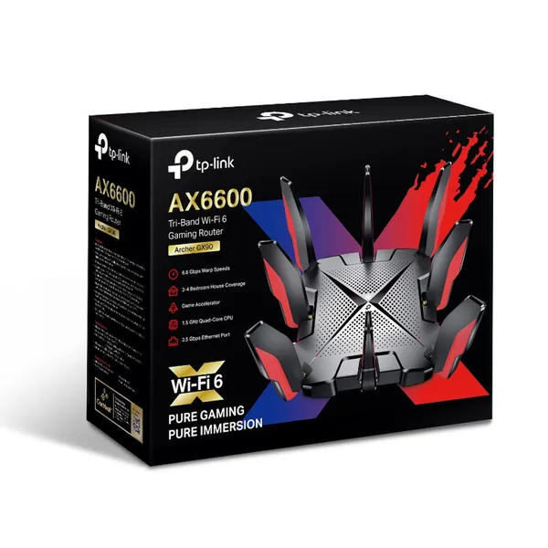 TP-Link Archer GX90 AX6600 Tri-Band Wi-Fi 6 Gaming Router – View 4