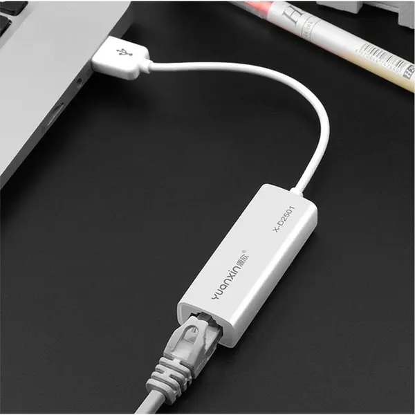 Yuanxin X-D2501 USB2.0 to RJ45 100Mbps White Ethernet Lan Adapter – View 3