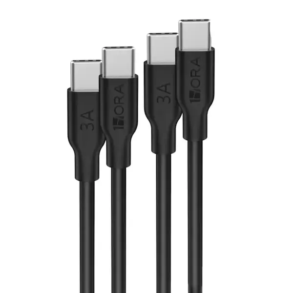 1HORA V8 Series 3A Type-C to Type-C 1m Fast Charging & Data Sync Cable – Color: Black – View 2