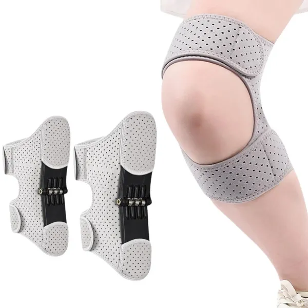 Spring Knee Support Brace with Patella Stabilizer | 2026 Knee Assistive Pads – Color: Grey, Size: Free Size – View 5