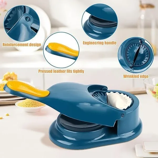 2 in 1 Dumpling Maker Ghughra Momos Maker Machine – Color: Blue – View 2