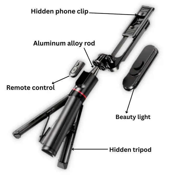 Baoer L15 Detachable Bluetooth Remote Control Selfie Stick  – View 4