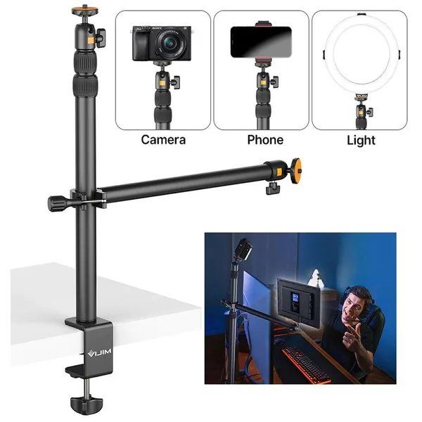 Ulanzi VIJIM-LS02 Camera Desk Mount Stand With Auxiliary Holding Arm – View 4