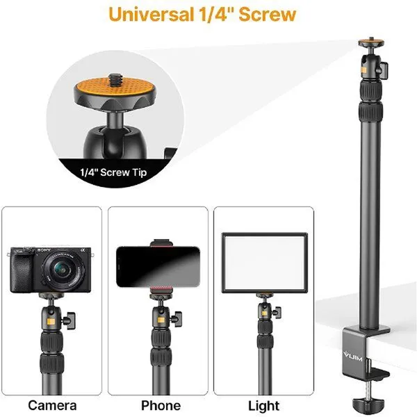 Ulanzi VIJIM-LS02 Camera Desk Mount Stand With Auxiliary Holding Arm – View 2