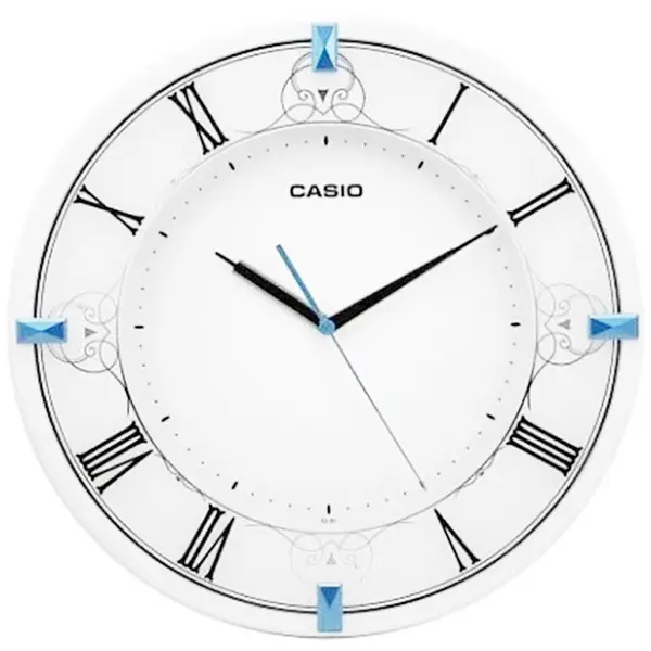 CASIO IQ-85-7DF Analog Clock Type Resin Wall Clock White Color – View 1