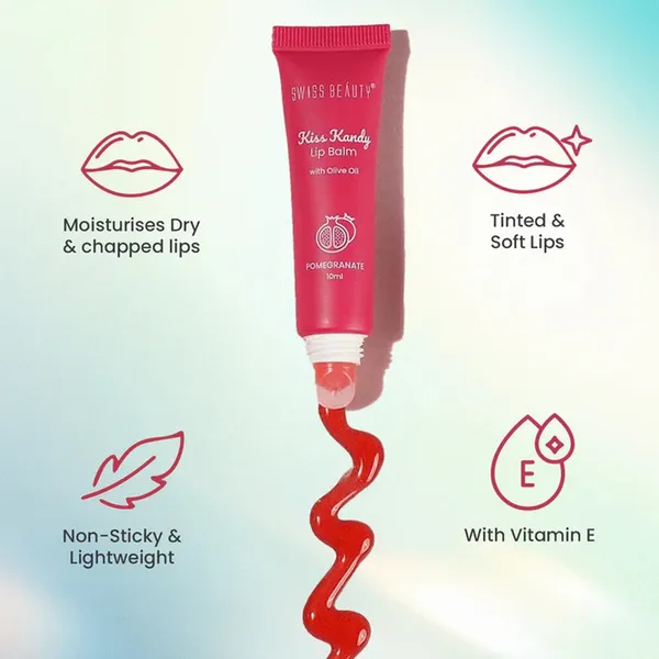 Swiss Beauty Kiss Kandy Vitamin E Lip Balm Pomegranate – View 3