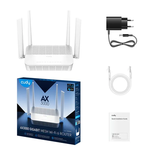 Cudy WR3000S AX3000 Dual Band Gigabit Wi-Fi 6 Mesh Router – View 3