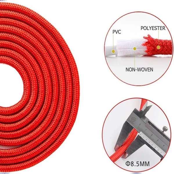 Redify Tangle-Free Weighted Jump Rope for MMA Boxing and Fitness Training – Color: Red – View 2