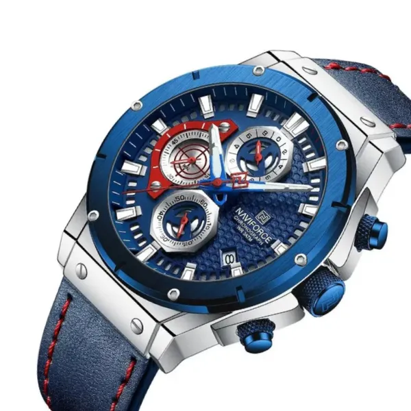 Naviforce 8027 Novicius Chronograph Edition Men's Watch – Dial Color: Blue, Strap Color: Blue – View 2
