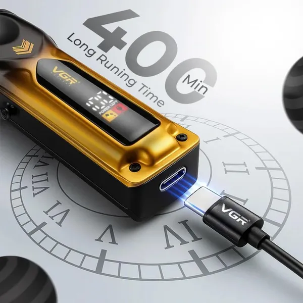 VGR V-656 Professional Hair Trimmer – Color: Gold – View 4