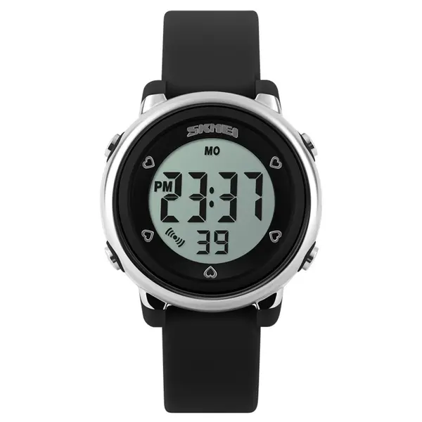SKMEI 1100 Digital Waterproof Luminous Sporty Kid's Watch – Dial Color: Black, Strap Color: Black – View 1