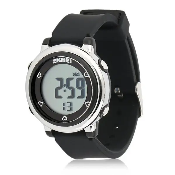 SKMEI 1100 Digital Waterproof Luminous Sporty Kid's Watch – Dial Color: Black, Strap Color: Black – View 2