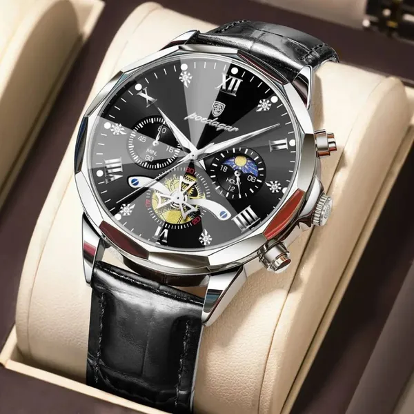 Poedagar 938L Military Luxury Quartz Waterproof Luminous Men's Watch – Dial Color: Black, Strap Color: Black – View 2