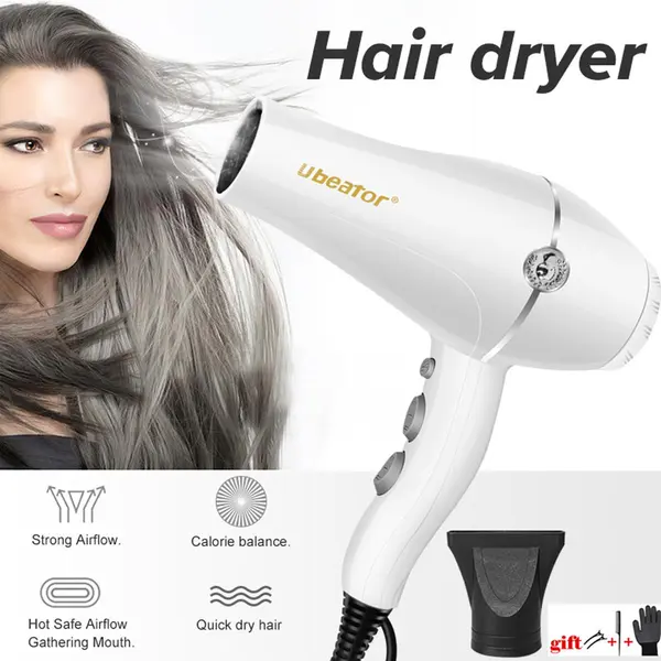 Ubeator UBT-8260 Six-speed Syling Tools For Salons-Household 2400W Hair Dryer – Color: White – View 3