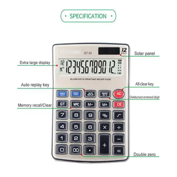 Citiplus GT-33 Glass Key With LCD Display Electronic Calculator – View 3