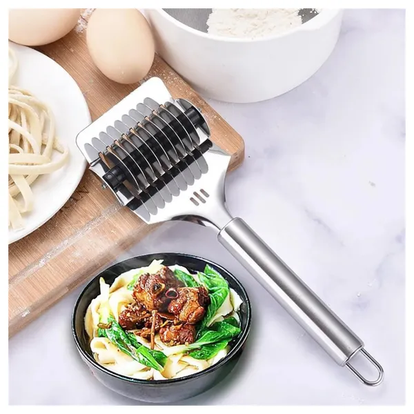 Stainless Steel Dough Cutter Manual Pasta Maker Non-slip Manual Noodle Shallot Handle Dough – View 2