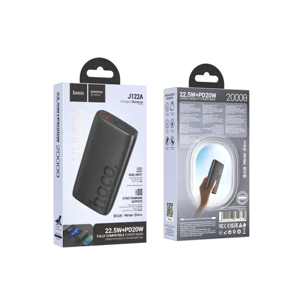 HOCO J122A LED indicator 20000mAh Fast Charging Power Bank – View 4