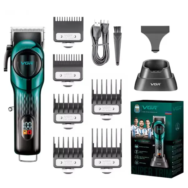 VGR V-166 Professional Hair Clipper Trimmer for Men – Color: Green – View 4