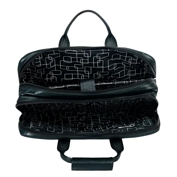 Original Genuine Cow Leather Hi Quality Corporate Office Bag – Color: Black – View 3