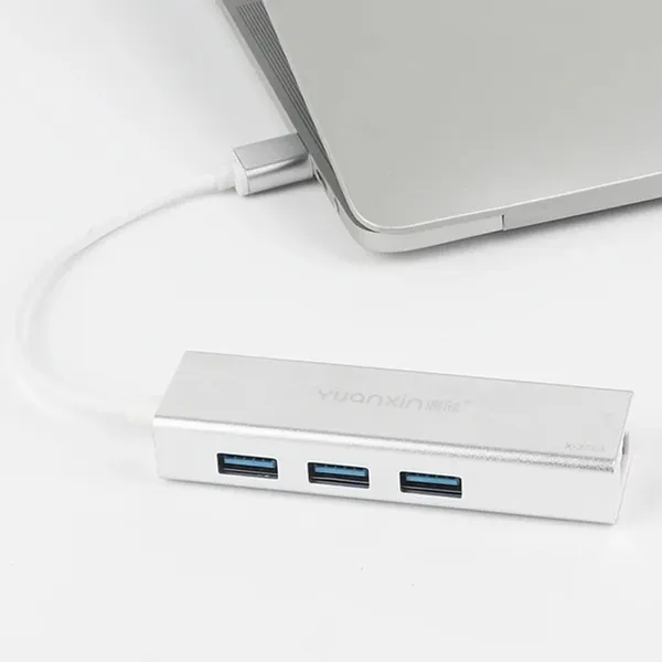 Yuanxin X-3561 USB to Tri USB & LAN Multi-Interface HUB – View 2