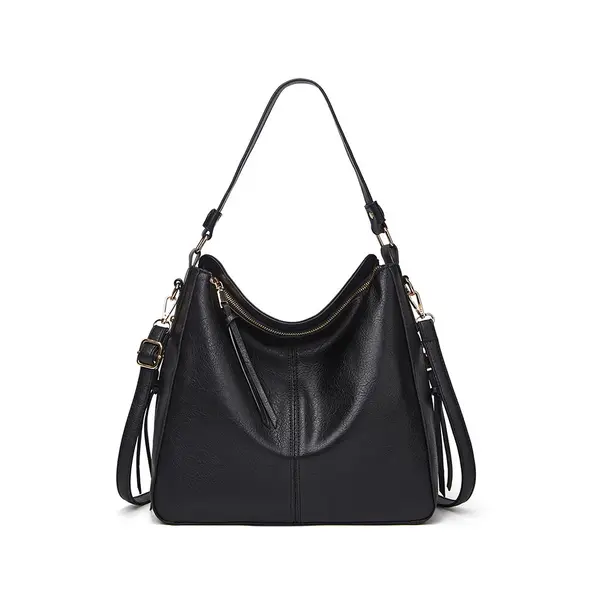 European Retro Shoulder Crossbody Shoulder Bag – Color: Black – View 1