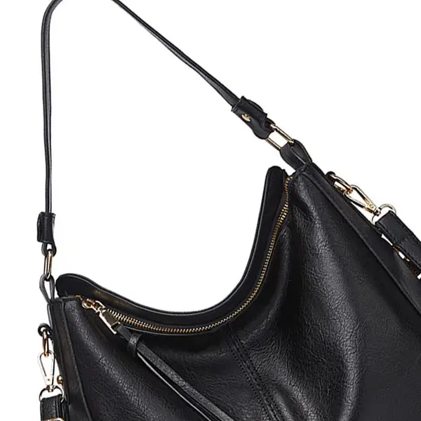 European Retro Shoulder Crossbody Shoulder Bag – Color: Black – View 3