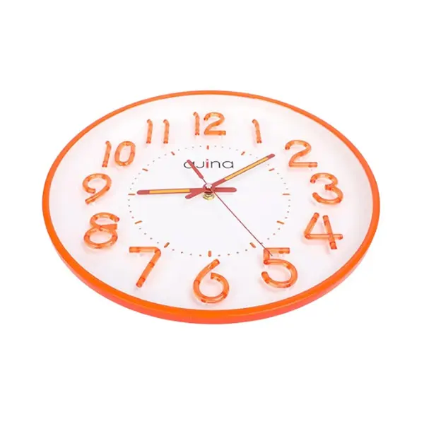 Ajina Maple Accurate Timekeeping Round Wall Clock – Color: Orange – View 2