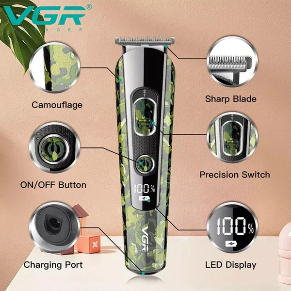 VGR V-271 Portable LED Digital Display Hair Trimmer – View 3