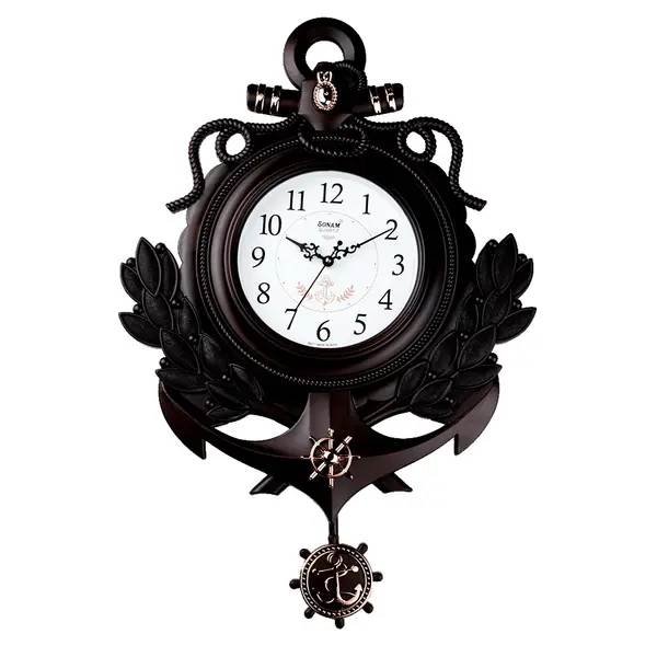 Sonam 6827 SW Quartz Movement Wood Tones Analog Wall Clock – Color: Brown – View 1