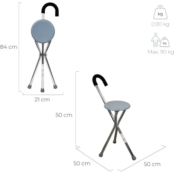 Elderly Folding Chair Walk Sticking (Portable Seat) – View 4
