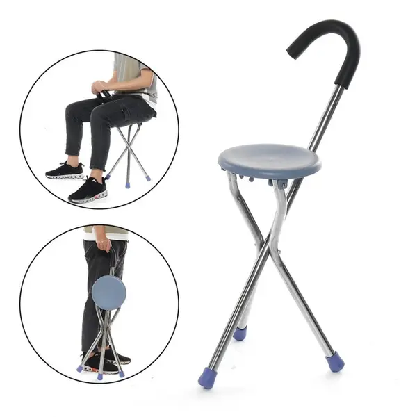 Elderly Folding Chair Walk Sticking (Portable Seat) – View 3