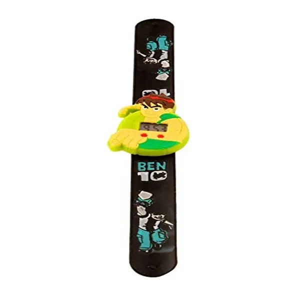 S S TRADERS Cartoon Ben 10 Shaped Slap Snap On Silicone Digital Wrist Watch for Boys – Dial Color: Black, Strap Color: Black – View 4