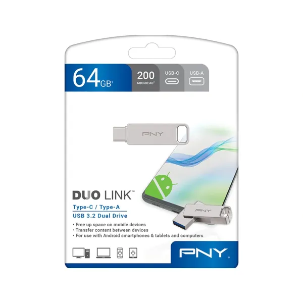 PNY DUO LINK 64GB USB 3.2 Type-C Dual Pen Drive – Storage Capacity: 128 GB – View 3