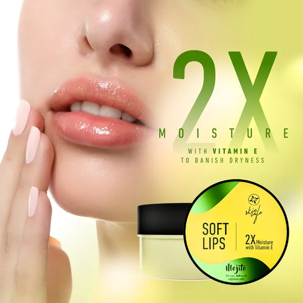Skin Cafe Locks 2X moisture with Vitamin E Soft Lips Lip Balm-Mojito 10g – View 5