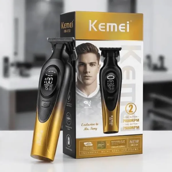 Kemei KM-1734 Professional Hair Clipper & Trimmer – Color: Gold – View 3