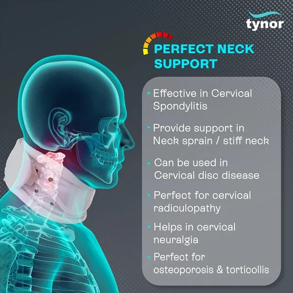 Tynor B-03 Hard Adjustable Cervical Collar – Rigid Neck Support – Size: S – View 2