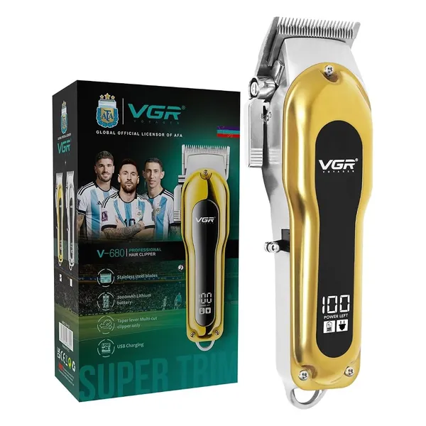 VGR V-680 Professional Hair Clipper Trimmer – Color: Gold – View 2