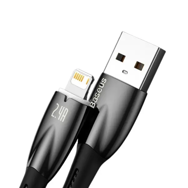 Baseus Glimmer 2.4A USB to Lightning 1m Fast Charging & Data Sync Cable – View 2