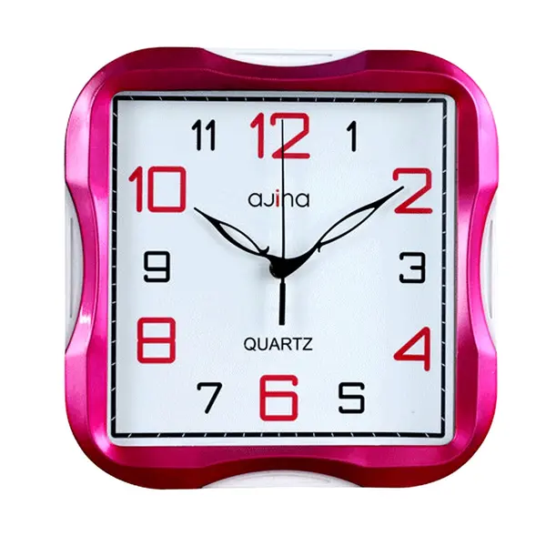 Ajina Turban Versatile Decor SQ Curve Wall Clock – Color: Pink – View 1