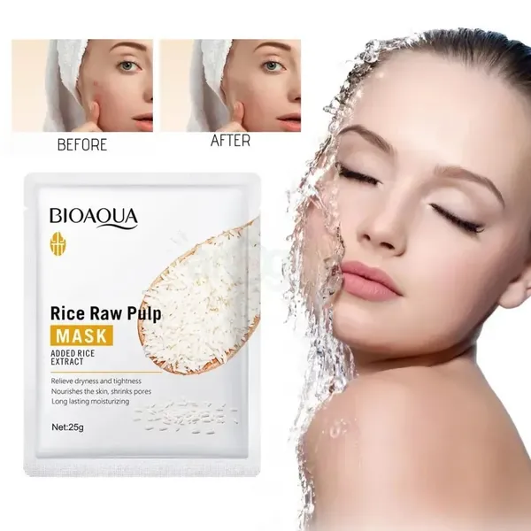 Bioaqua Rice Raw Pulp Hydrating Moisturizing Sheet Face Mask – View 2