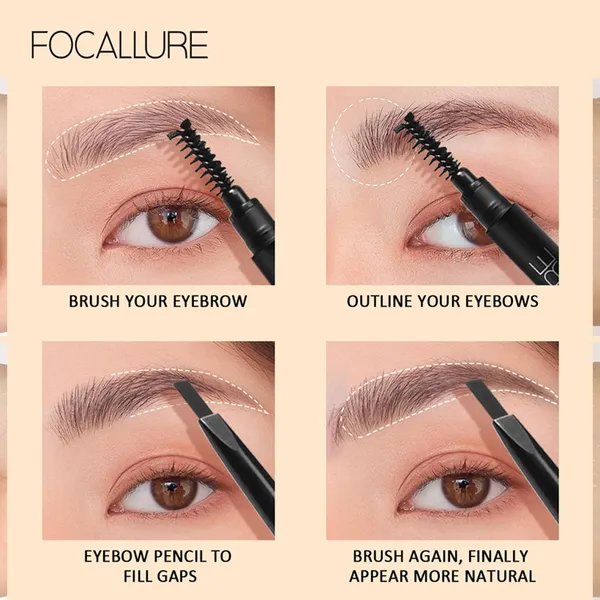 Focallure Fa18 Waterproof & Long Lasting Auto Eyebrow Pencil 03 Black – View 5