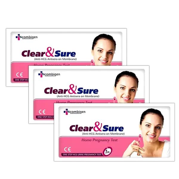 Clear & Sure One Step Urine HCG Pregnancy Test Kit – View 2